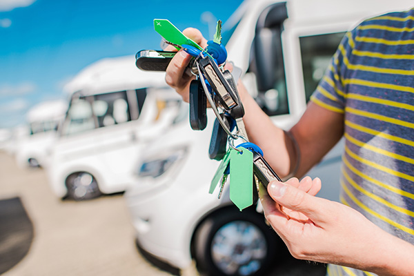 Keys to a camper rental after passing RV inspection services